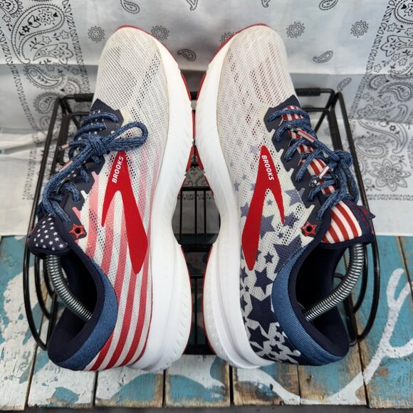 Brooks Red, White, and Blue Athletic Shoes - Picture 7 of 11